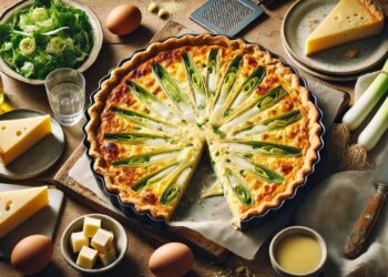 Quiche de alho-poró com queijo gruyère