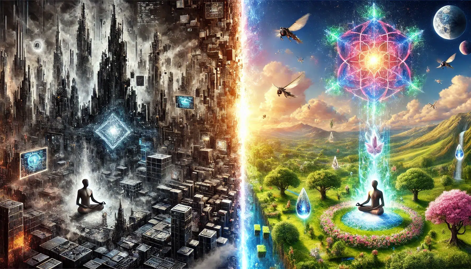 Colapso da Matrix e Ascensão da Nova Terra (2026–2030) – Bifurcação das Linhas do Tempo