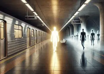 Chegada dos Seres de Luz e Retirada das Sombras — Estação de Metrô, Era Sideral