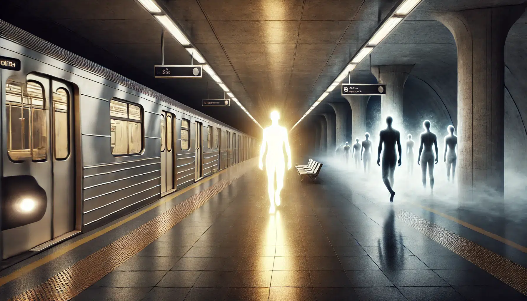 Chegada dos Seres de Luz e Retirada das Sombras — Estação de Metrô, Era Sideral