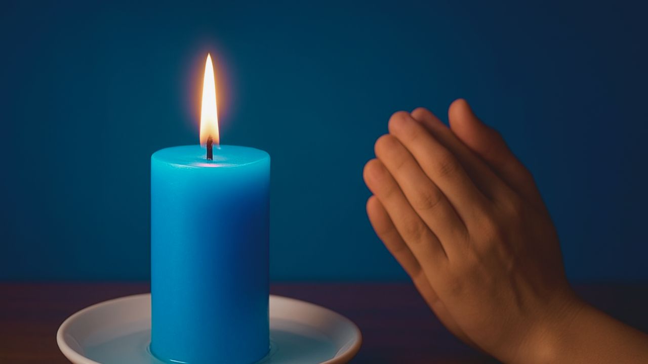 Simpatia da vela azul para proteção espiritual