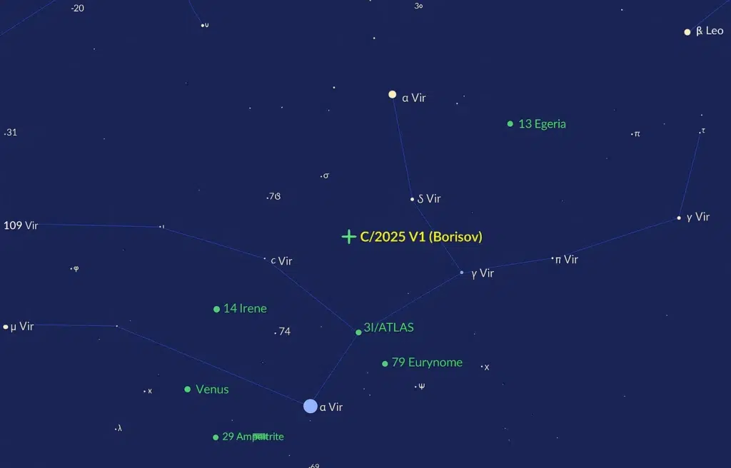 C/2025 V1 (Borisov): o novo cometa descoberto na Crimeia surpreende por não ter cauda