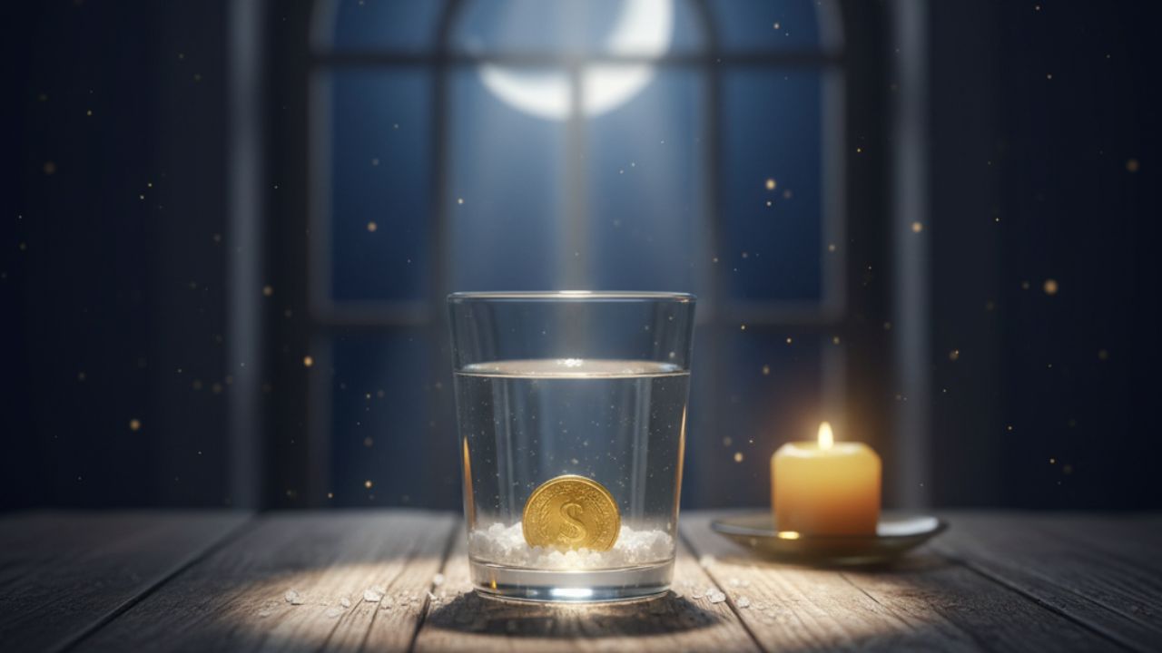 Simpatia da moeda na água para atrair prosperidade e estabilidade