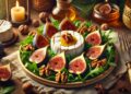 Salada morna de brie, figos e nozes caramelizadas