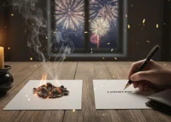 Ritual dos papéis gêmeos para fechamento e começo consciente