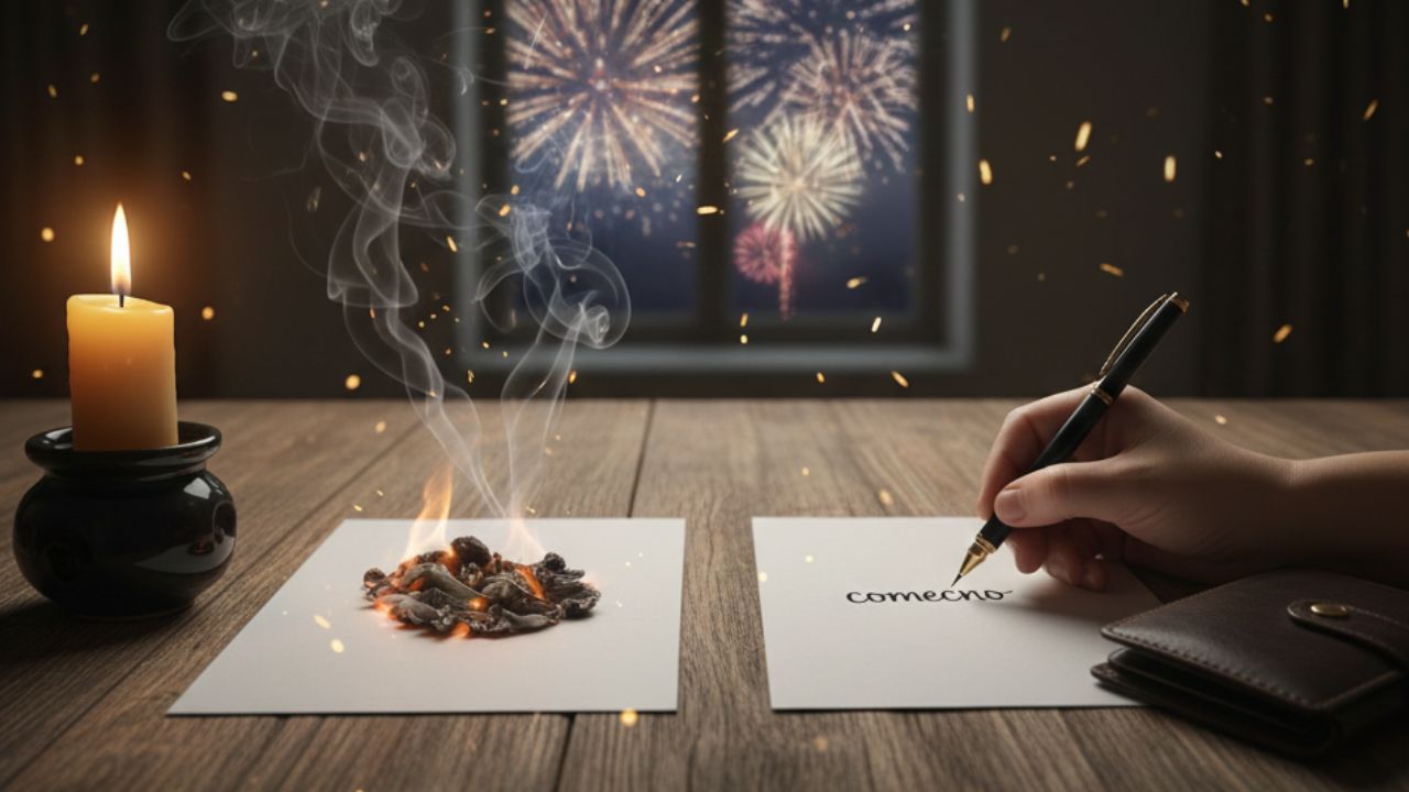 Ritual dos papéis gêmeos para fechamento e começo consciente